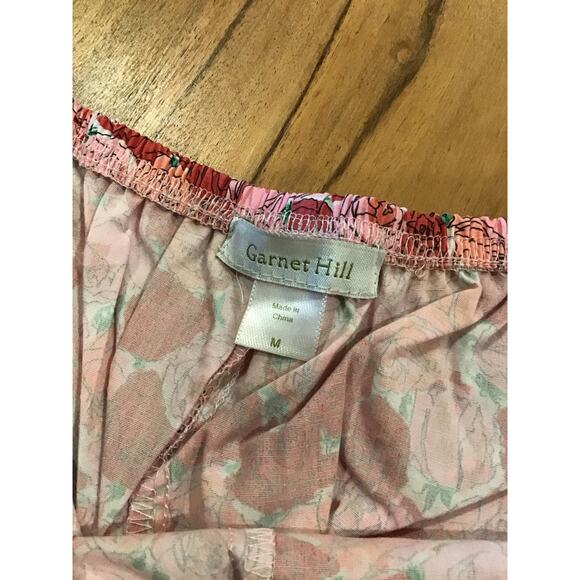 Garnet Hill Pajama Set Womens Sz Medium Floral 100% Cotton Tops Pants New no Tag - Picture 9 of 10